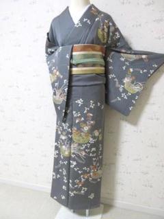 あやめ柄菖蒲柄付け下げ千代田の着物正絹裄長め