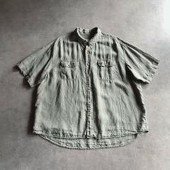 90s Banana Republic リネン 半袖シャツ ワイド 短丈 XXL