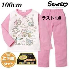 新品60470　100cm サンリオキャラクターズ ガールズ光る長袖パジャマのサムネイル