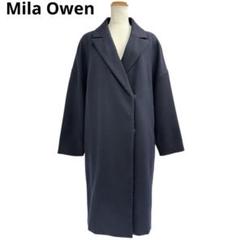美品　ミラオーウェン　MilaOwen　ミディ丈　コートSネイビー　b5b030