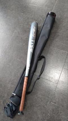 軟式野球　金属バット　ZETT　ライトウイング　グレー　美品　ケース付のサムネイル