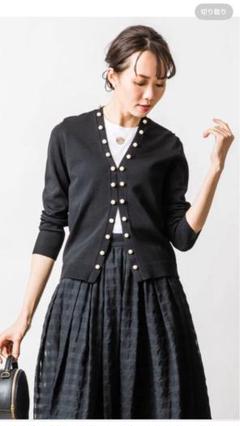 virina 黒 パールボタン カーディガン virina 黒 パールボタン カーディガン