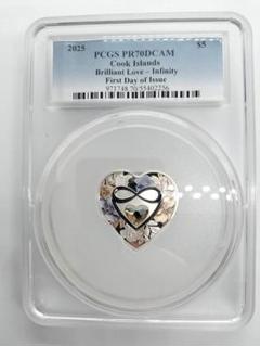 PCGS PRDCAM 70 クック諸島　銀貨　ハート型　薔薇アンティークコイン PCGS PRDCAM 70 クック諸島 銀貨 ハート型 薔薇アンティークコイン