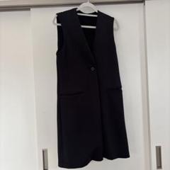 黒 ノースリーブ ジレ