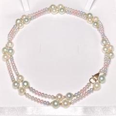 【k18 淡水 × あこや真珠】ロングネックレス 3.9〜7.4㎜ O343 k18 淡水 × あこや真珠】ロングネックレス 3.9〜7.4㎜ O343