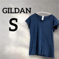 GILDAN 【S】Vネック Tシャツ ネイビー