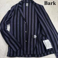 【美品】　Bark テーラード　ジャケット　ホップサック　リネン混　ストライプ