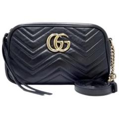美品✨ GUCCI GGマーモント チェーン ショルダーバッグ レザー ブラックのサムネイル