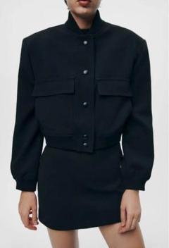 未使用  ZARA ポケットマキシボンバージャケット  BLACK 未使用 ZARA ポケットマキシボンバージャケット BLACK - メルカリ