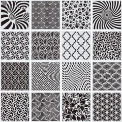 透かし彫り 幾何学 15 x 15cm 製図用 16枚セット 絵画 アート 塗装