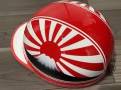 立花コルク半 半帽ヘルメット 赤白太陽 富士山 赤白 富士日章 コルク半 ヘルメット 桜吹雪の通販 by paint｜ラクマ
