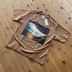 新品 ナナミカ M モカ 小浪次郎 フォトプリントTシャツ オーガニックコットン