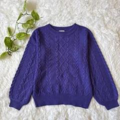 【any FAM】 レディース 長袖ニット (M) オンワード樫山 パープル