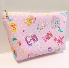 はいから横丁 ジュース 昭和レトロ アニマル ハンドメイド ポーチ マルチポーチ