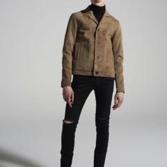 マインデニム 4ボタンレザージャケット ベージュ2019A/W