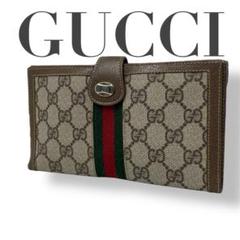 【美品】GUCCI 長財布 シェリーライン GG柄 シマレザー ネイビー 美品】 GUCCI グッチ 長財布 財布 GG シェリーライン ネイビー