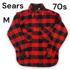 70s　Sears　シアーズ　チェック　ネルシャツ　USA製　ヴィンテージ