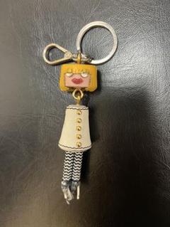 プラダ　ピンクベース　ロボットモチーフ　キーホルダー【美品、希少？】 プラダ ピンク×ゴールド ロボットモチーフ キーホルダー【比較的