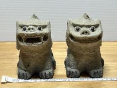 【美品】信楽焼　シーサー （阿吽の呼吸 ）2体セット