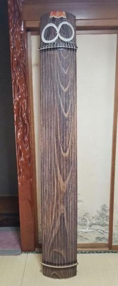 美品◆和琴◆13弦琴 183cm 琴柱／琴爪／猫足／丸袋付き【引き取り歓迎】 琴 筝 和楽器 弦楽器 上角作り 並甲 すだれ彫り 収納ケース 琴柱