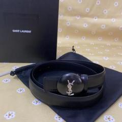【美品】サンローラン ベルト オールブラック YSL金具 レディース Saint Laurent(サンローラン) ベルト(レディース) - 海外通販のBUYMA