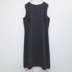 ルイーズ　ノースリーブワンピース　刺繍　膝丈　サイズ２　M相当　黒　シック