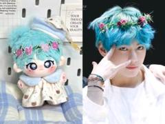 マスターぬいぐるみ 青髪テテ 服セット BTS 防弾少年団 V テヒョン テテ ぬいぐるみ 20cm 青髪 マスター