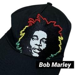 Bob Marley ボブマーリー Cap キャップ ラスタカラー刺繍 黒 S