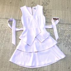 美品】テッドベイカーオフショルダー ラメブルー ミニワンピース