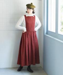 bulle de savon ウールリネン washerジャンパースカート