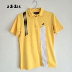 adidas アディダス ハーフジップポロシャツ sizeS/イエロー メンズ