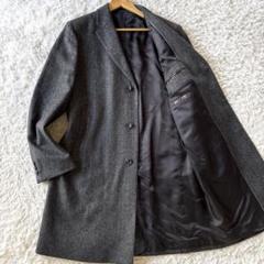 極美品　ヒューゴボス　チェスターコート　メランジ　ビジネス　52 グレー　2XL