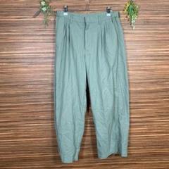 パンツ ズボン Mサイズ 緑 グリーン 無地 レーヨン メンズ