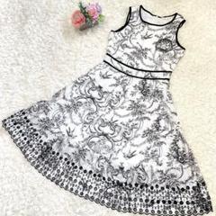 【美品】スーパービューティ　ノースリーブ花柄ロングワンピース 40 L
