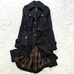 バーバリー　ブルーレーベル　ツイード ダブルブレストコート ベルト付き バーバリーブルーレーベルツイード ダブルブレストコート ベルト付き