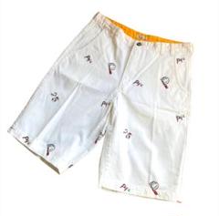 papas パパス　総柄ストライプ　ハーフパンツ　ショートパンツ SALE 再値下げ】リネンシャンブレー ショートパンツ（MEN