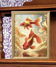 財運と成功の金魚 額縁付き 開運グラフィックアート - メルカリ