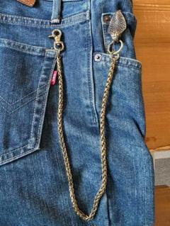 真鍮 コブラ ゴールド 編み込み ウォレットチェーン