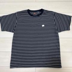 Hanes M ネイビー/ホワイトストライプ Tシャツ
