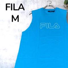 【人気】FILA フィラ ノースリーブ ブルー US M 海外古着