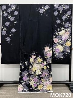 新品未使用　振袖 　未仕立て　 仮絵羽 　紫系　薔薇　小紋柄　ラメ入り　リメイク 新品未使用 振袖 未仕立て 仮絵羽 紫系 薔薇 小紋柄 ラメ入り