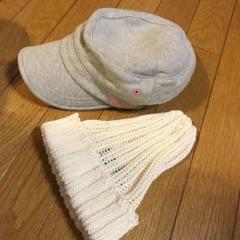 beams ビームズ ニット帽と翼つき帽子 帽子セット