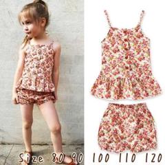 【新品】 残りわずか ベビー キッズ 花柄 キャミセットアップ 女の子