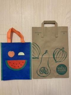 Whole Foods ホールフーズ ミニ エコバック & ショップ袋(紙袋)