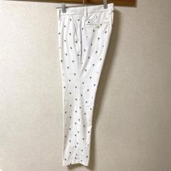 Callaway メンズゴルフパンツ ホワイト　サイズＬ　フラミンゴ刺繍柄