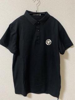 美品 VERSACE 半袖ポロシャツ メデューサ メタル調 立体ロゴ グレカ 黒 美品 VERSACE 半袖ポロシャツ メデューサ メタル調 立体ロゴ