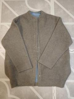 美品♡ELENDEEK 22AW ラクーンミックスダブルカーディガン　ベージュ CNラクーンミックスダブルカーディガン（カーディガン/ボレロ