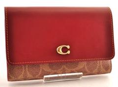 未使用 COACH コーチ シグネチャー 長財布 PVC レザー ブラウン 茶色
