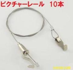 新品 ピクチャーレール 0.5m 10本セット ワイヤー フック 額縁 絵画