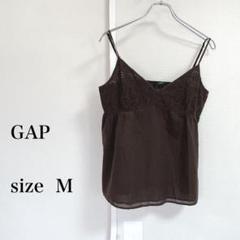 GAP ブラウン レースキャミソール 花柄刺繍サイズM